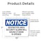 Signmission Restricted Area Security Alarm Will Sound OSHA Notice Sign, Plastic, 10in W x 7in L, 2PK OS-2PACK-NS-P-710-L-18086 - alternate 2